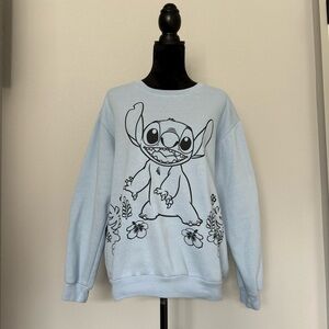 Disney Stitch Blue Pullover Crewneck Sweatshirt size XL
